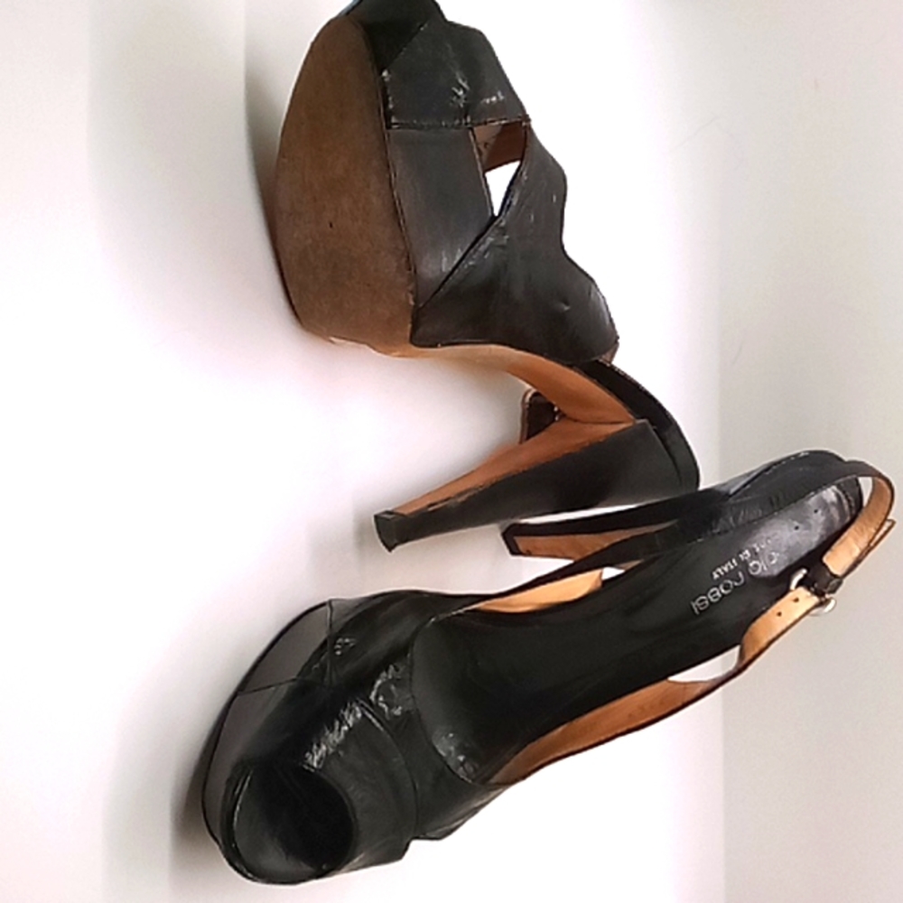 Sergio Rossi black heels 8.5. 38 1/2